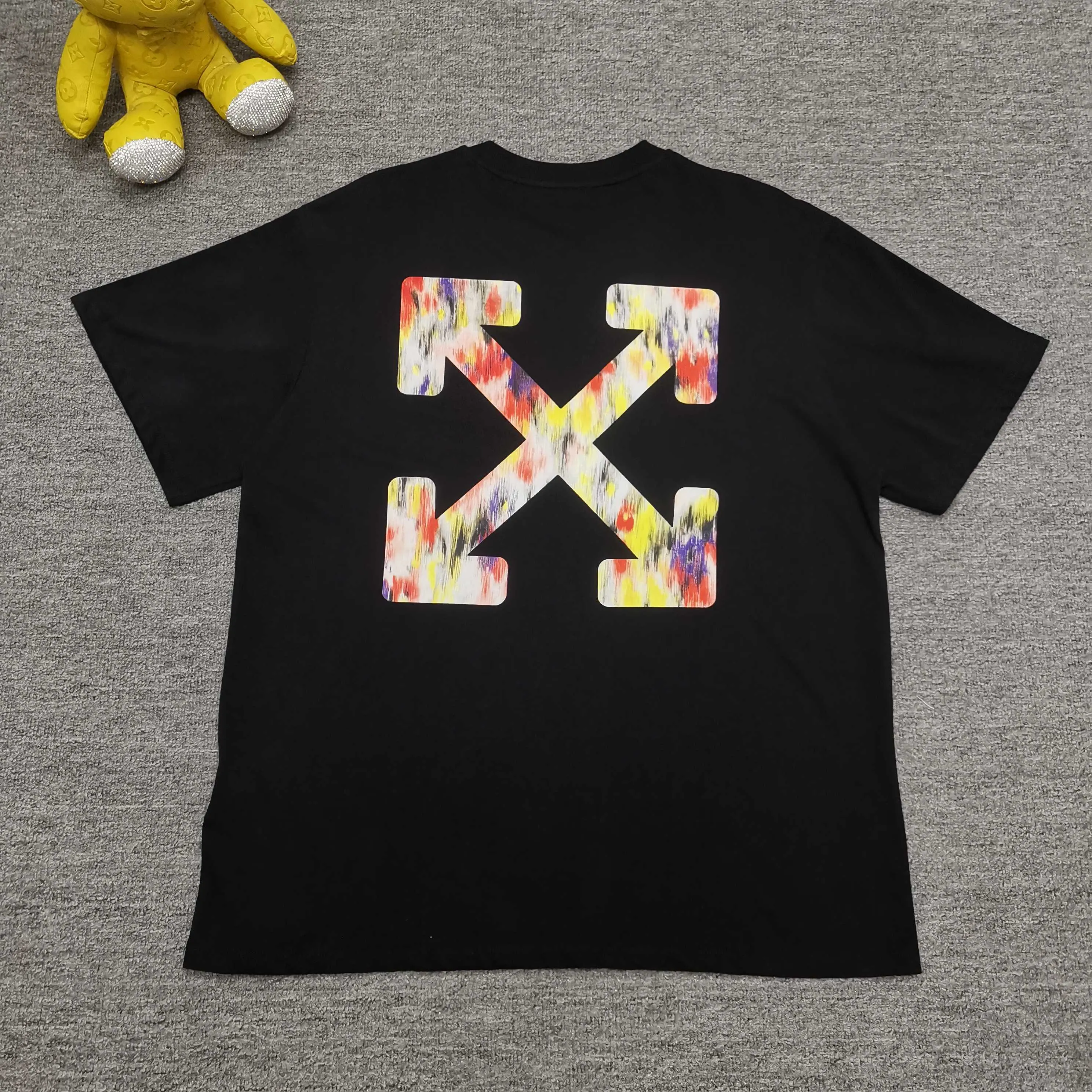 Top version ❤️off white new loose version painted arrow short-sleeved T-shirt Size: S M L XL Color: Black White P240